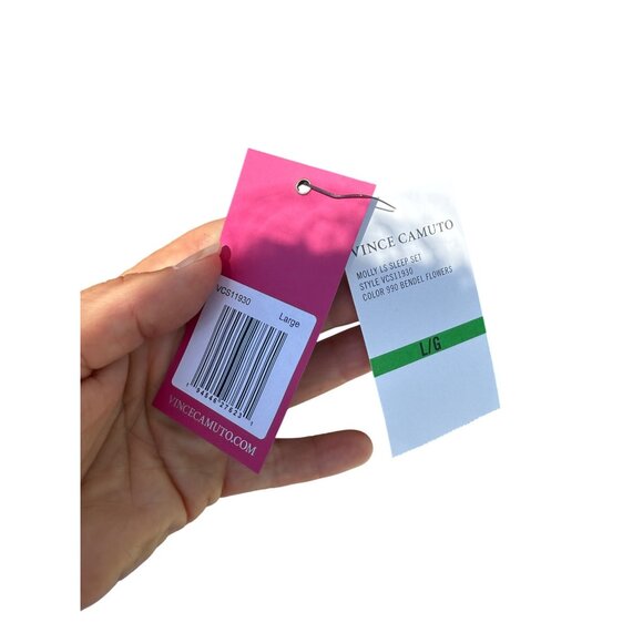 Vince Camuto Floral Molly Loungewear Pajama's Black Pink Size L NWT - Picture 3 of 5